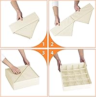 Vista 7 de Criusia 6 Pcs Drawer Organizer Clothes - 90 Cells Closet Organizers and Storage for Baby Nursery - Washable Fabric Dresser Organizer Dividers for