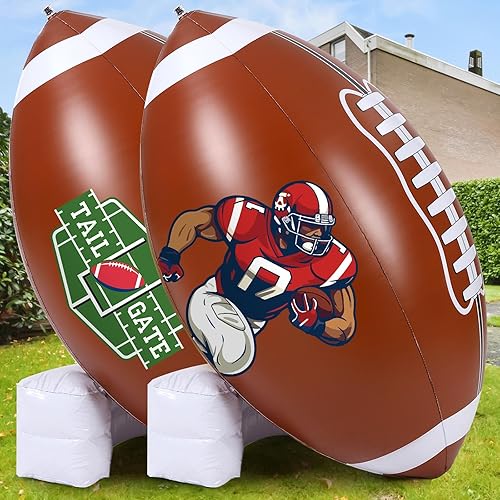 Bencailor 2 piezas de decoración de fiesta de fútbol inflable gigante con juego de camiseta para juego, grandes balones de fútbol inflables para