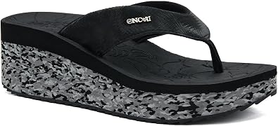 ONCAI Womens Platform Sandals Dressy Chunky Wedge Flip Flops for Women With Comfortable Cushion Woman Fashion Walking Slip On Sandles Ladies Shoes Summer Sandalias de Plataforma para Mujer Size 5-11