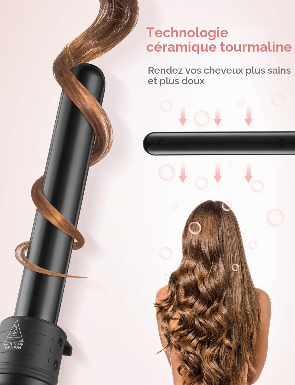 LOETAD Fer à Boucler 6 en 1 Boucleur à Cheveux Céramique LCD Écran 80-230°C Température Réglable 13-32 mm