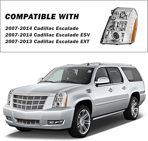 Miniatura 6 de SOCKIR Conjunto de faros HIDXenón Con bombilla y balasto compatible con Cadillac Escalade 2007-2014 Faro proyector estilo OE lado izquierdo del