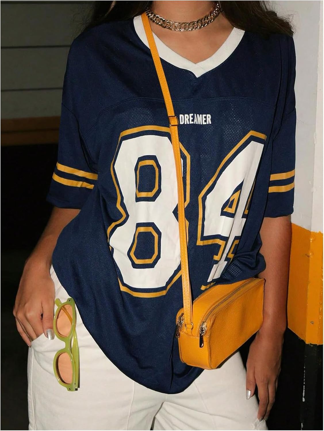 WDIRARA Women's Graphic Jersey Shirt Top Y2k Short Sleeve Tee Shirts - Image 2