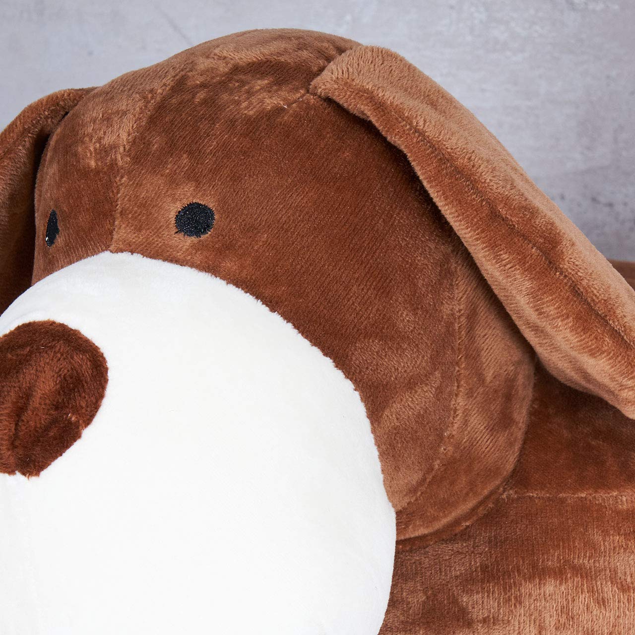 levandeo Hocker Hund H25cm Braun Plüsch Polsterhocker Kinderzimmer Tierhocker Dekositz Sitzgelegenheit Dekoration Einrichtung