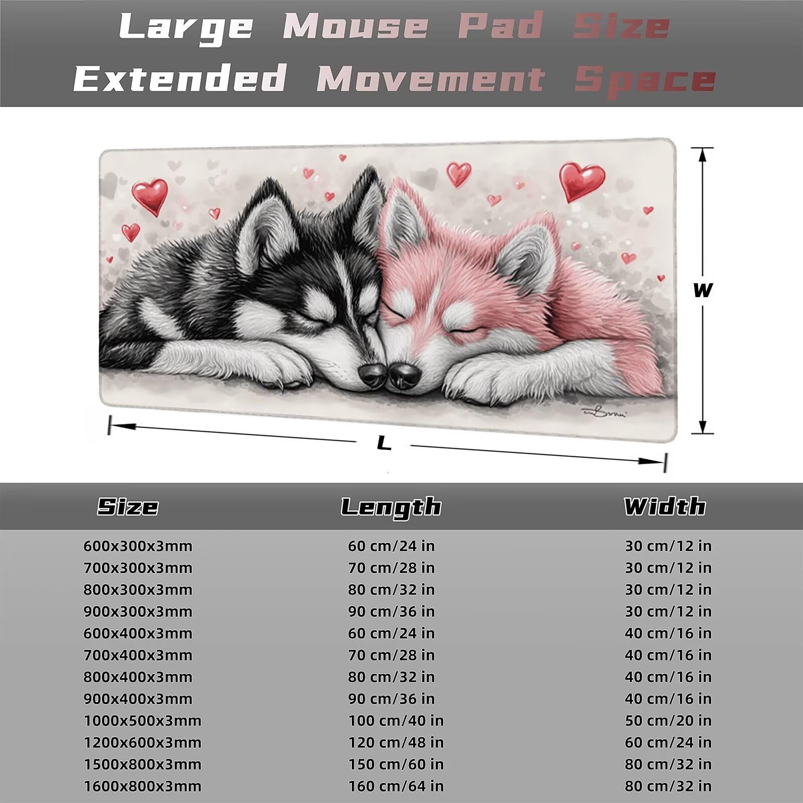 Podkładka pod mysz XXL 1500x800 Wilk Podkładka pod mysz ChiMousepad, japońska podkładka pod mysz podkładka na biurko o dużej precyzji i szybkości Ulepszona antypoślizgowa gumowa podstawa dla graczy i