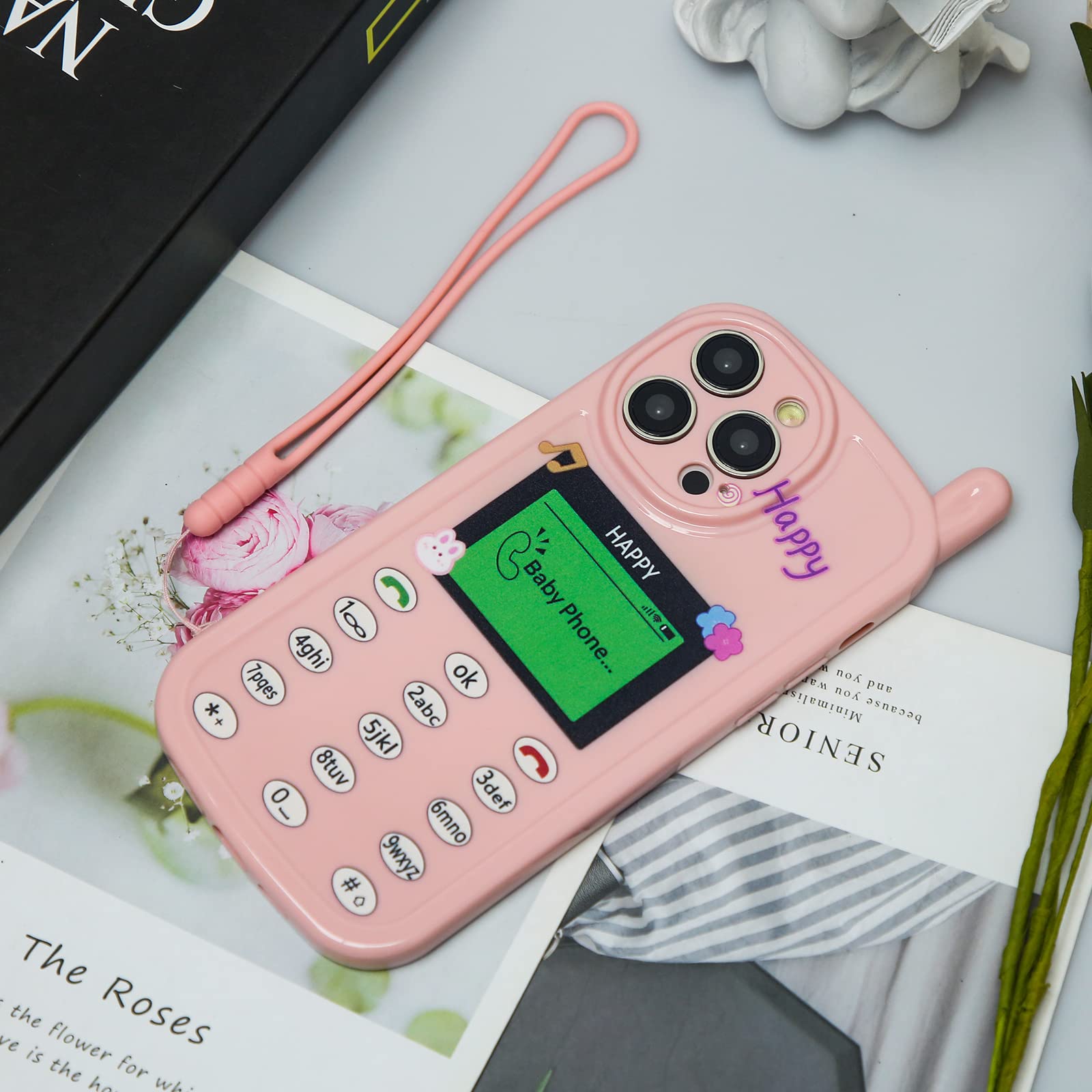 Amazon.co.jp: Aiyaya iPhone 13用かわいいレトロフォンケース