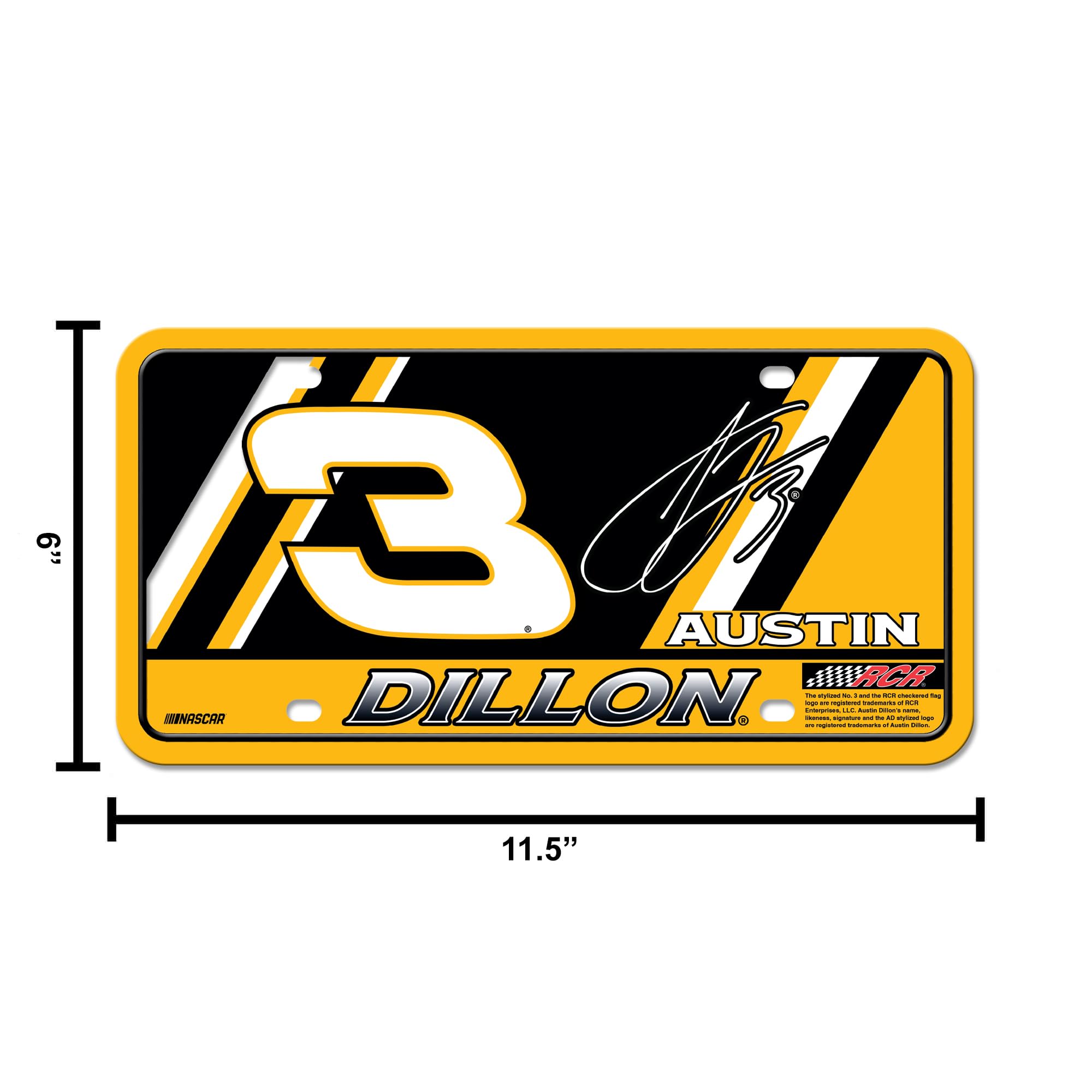 Rico Industries NASCAR Racing Austin Dillon Auto-Anhänger aus Metall, 15,2 x 30,5 cm, ideal für LKW/Auto/SUV