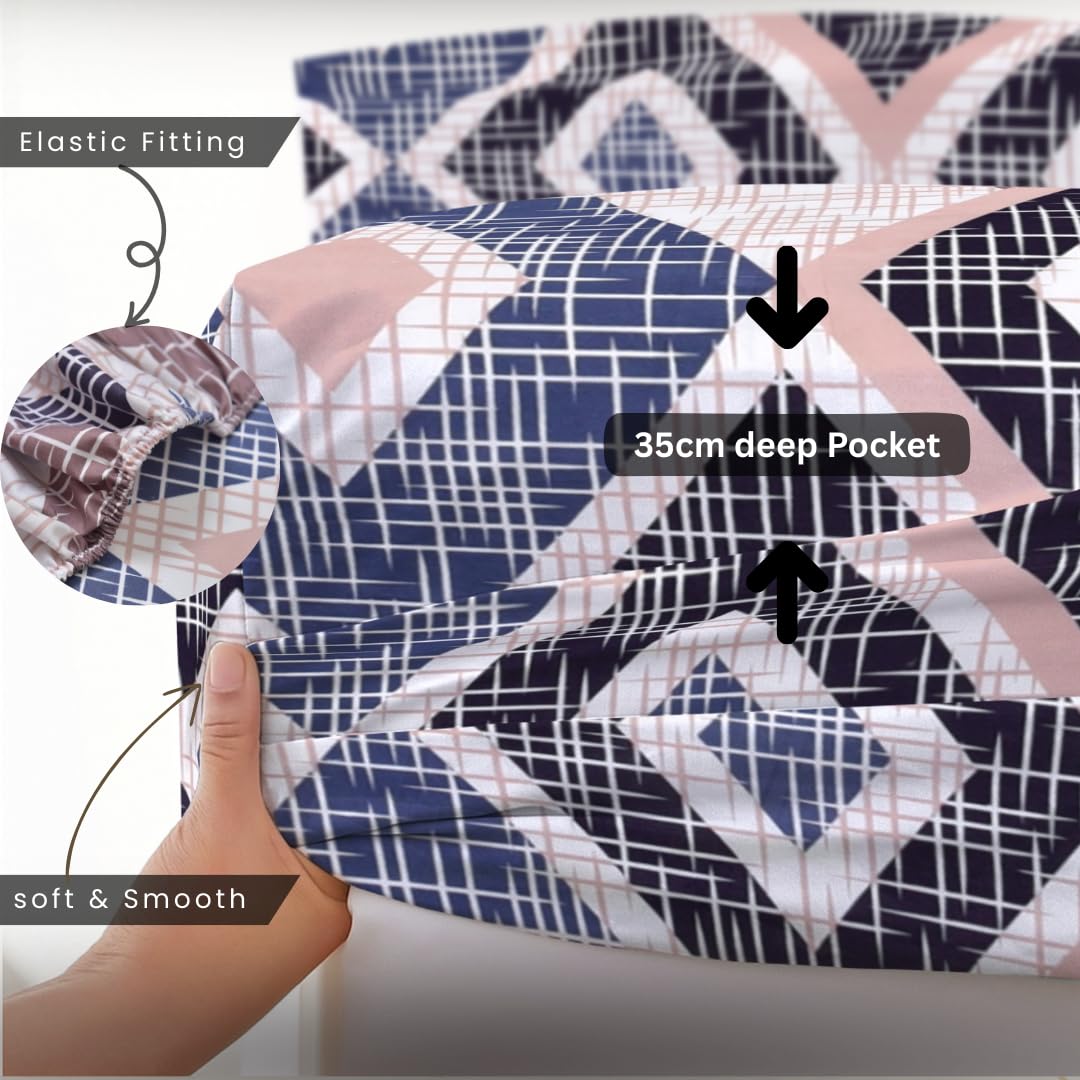 EverSoft Bedding 1PCS Floral Fitted Sheet Single Size Extra Deep 35cm Pocket Soft Breathable Printed Mattress Cover - Image 3
