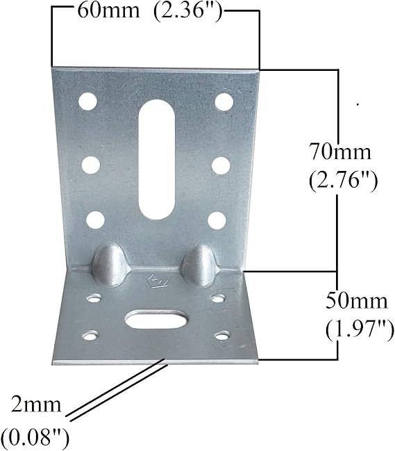 Corner Braces Brackets Plates, Heavy Duty Wooden Angle, Metal Steel Sheet Galvanised 2.75