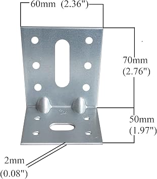 Corner Braces Brackets Plates, Heavy Duty Wooden Angle, Metal Steel Sheet Galvanised 2.75