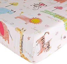 UOMNY Crib Sheet - Soft 100% Cotton Fitted Crib Sheet Baby Sheet for Standard Crib and Toddler mattresses Nursery Sheet for Boys and Girls 1 Pack Animal Jungle Toddler Sheet - by UOMNY