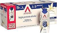 Atkins Vanilla Protein Shakes 15g Protein 1g Net Carbs Keto-Friendly Ready-to-Drink 12-Pack