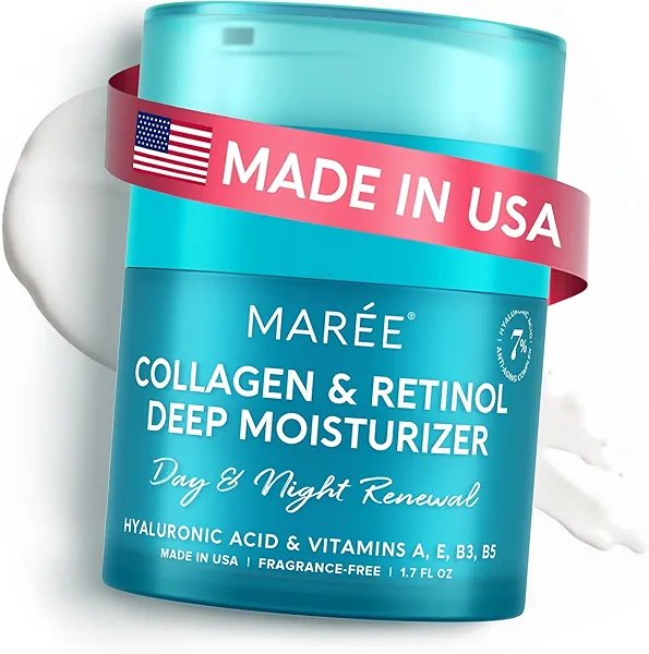 MAREE Face Moisturizer Retinol Cream for Face - Wrinkle Cream for Women - Anti Aging Face Cream - Facial Moisturizer with Collagen - Crema Hidratante Para la Cara for Skin Tightening