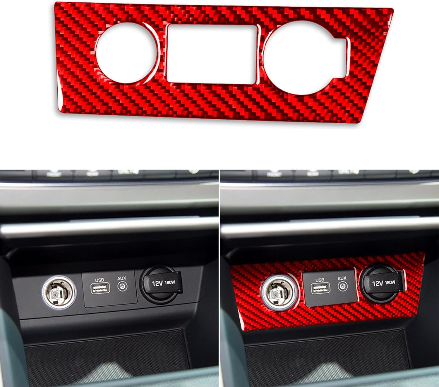 Real Soft Black Carbon Fiber Car Center Console Gear Shift Panel Water Cup Holder Frame Trim Sticker Interior Accessories Auto Decoration Decal Compatible with Hyundai Sonata 2015 2016 2017