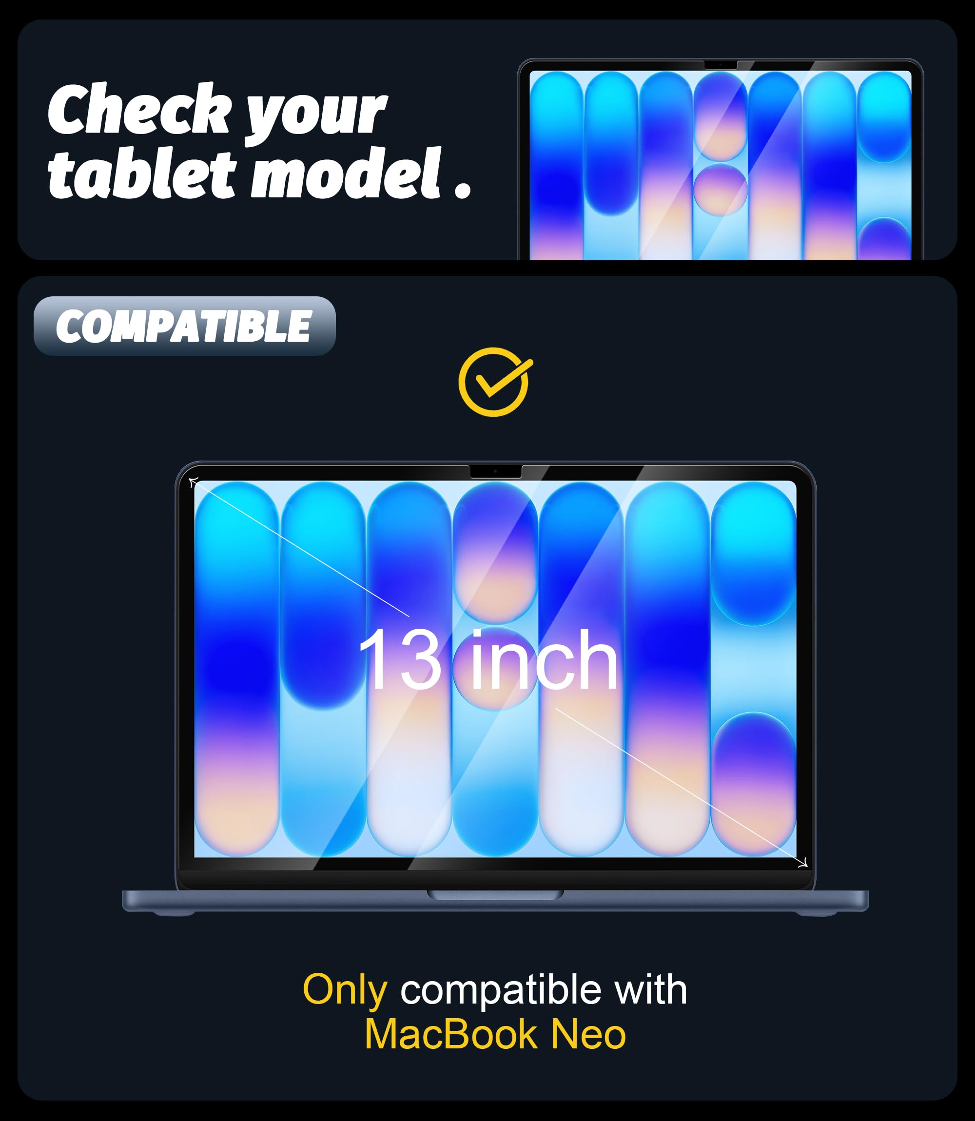 NEWZEROL 2 sztuki szkła ochronnego na wyświetlacz, kompatybilne z Apple macbook neo 2026, folia ze szkła hartowanego, odporne na zarysowania, wysoka rozdzielczość 9H, ultra przezroczyste szkło