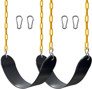 Sunnyglade 2PCS Swings Seats Heavy Duty with 66" Chain Support 250lb Black