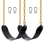 Sunnyglade 2PCS Swings Seats Heavy Duty with 66 Chain, Playground Swing Set Accessories Replacement with Snap Hooks, Support 250lb (2, Black)