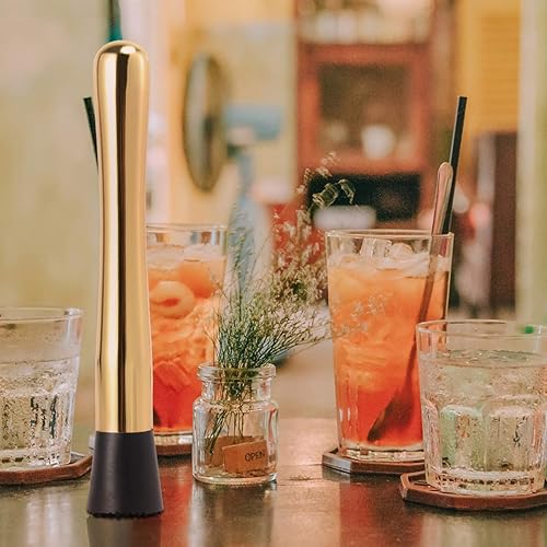 Miniatura 5 de DOITOOL Herramientas de cóctel de acero inoxidable para cócteles triturados con agarre antideslizante suave para Mojito Cóctel Limón Fruta Cubo de