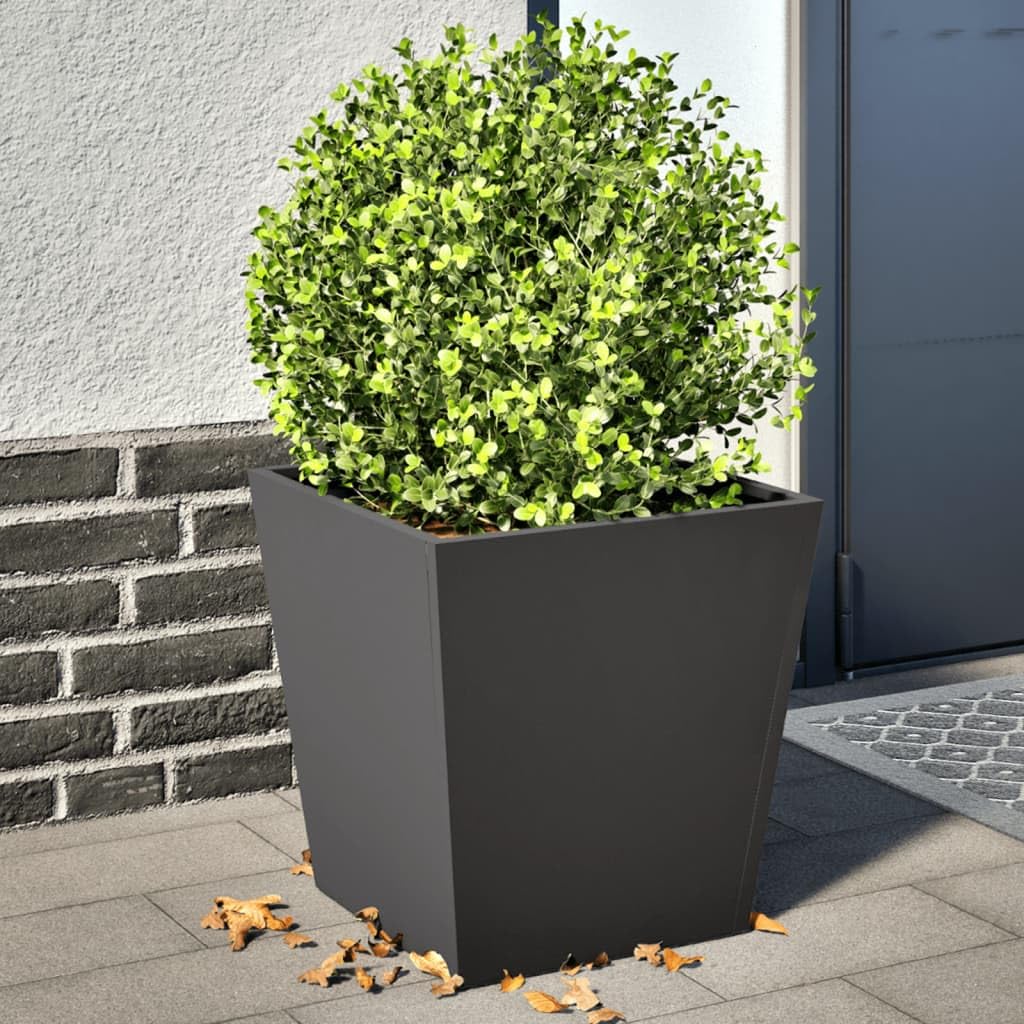 Set di 2 vasi per piante, 40 x 40 x 40 cm, in acciaio, resistenti alle intemperie, ideali per balconi, giardini, terrazze, stanze, protezione da sguardi indiscreti, resistenti al gelo, con
