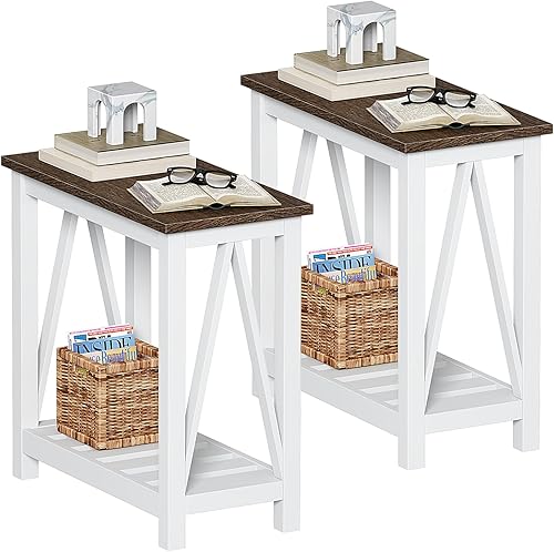 Miniatura 1 de ChooChoo Mesa auxiliar ET2109-SET2110-S (blanco, 23.6x11.8x23.6)