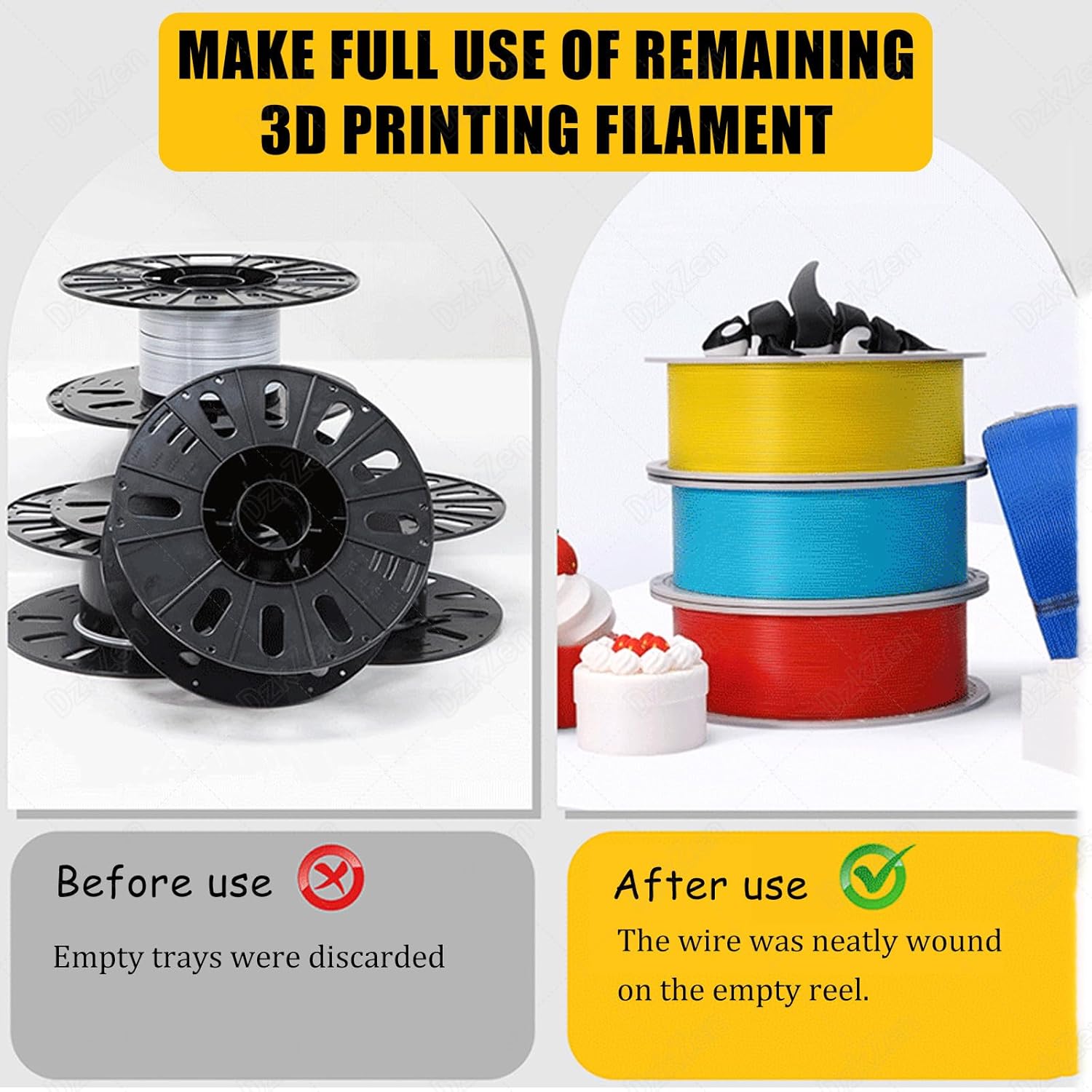 Spool Winder, 3D Filament Spool Winder, Hand-Crank Start-up, Neat Winding Uniform Without Tangling, for 1kg Spools, Removable Modular Design, for Universal Wire Blue-Manual