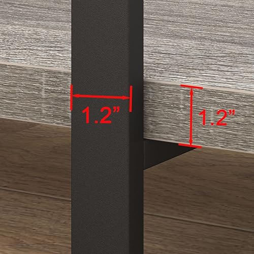 Miniatura 2 de HSH Estantería de 6 niveles de alto, estante vertical de madera y metal, estantería industrial de 6 estantes y estantes para libros, estante de