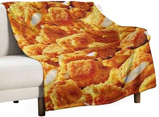 Spicy Buffalo Chicken Nuggets Throw Blanket Fall Full Size Blankets for Bed Soft Blanket Picnic Beach Blankets Kawaii 50"x60"
