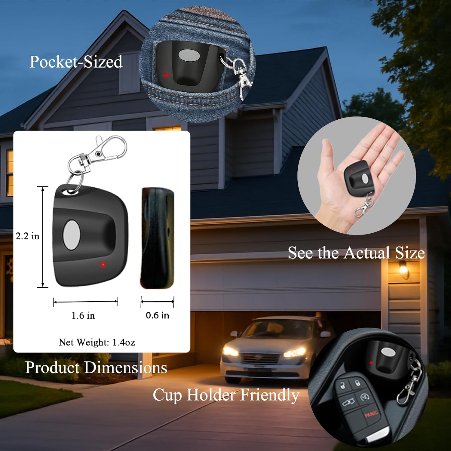 2-Pack Only 300MHz 10 dip Switch for Multicode Garage Gate Door Opener Remote Control, Replacement for 3089,3070,3060,308911,MCS308911,MCS306010,MCS3070 Gate Clicker with Keychain.