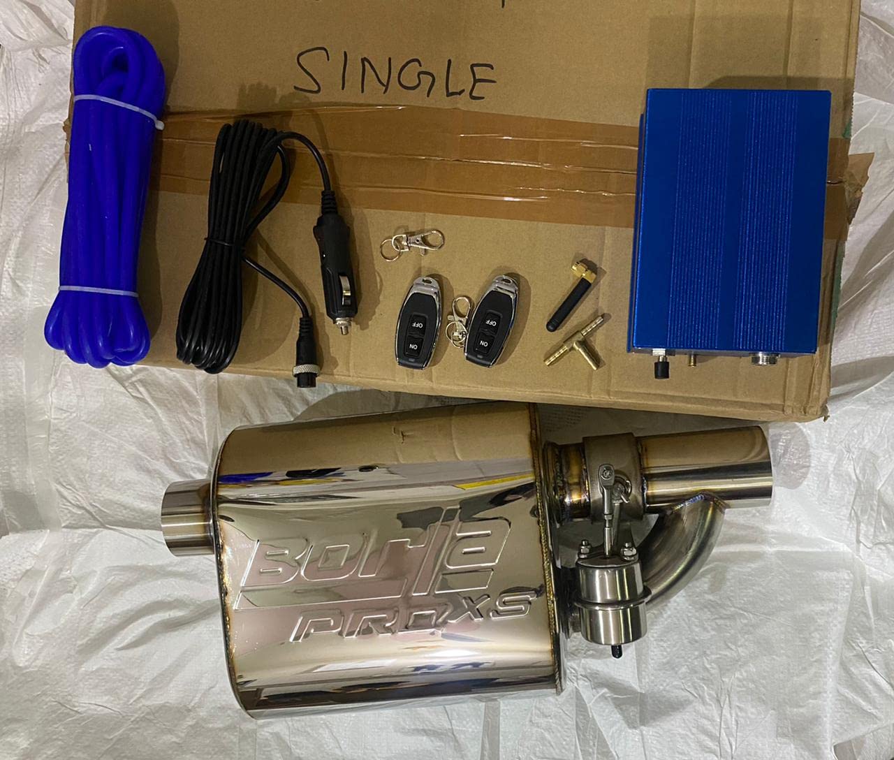 Universal Car Exhaust Silencer Borla Style with Remote Valvetronic Vacuum Valve Dual Sound Control-picture-10