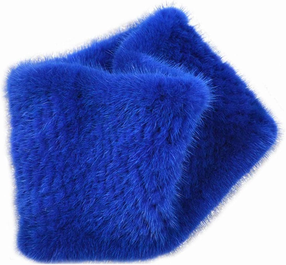 Scarf Genuine Mink Hair Headband Women High Elasticity Knit Headwrap Neck Warmer