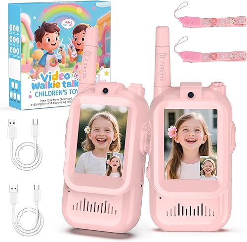 Miniatura 8 de BlueFire Walkie Talkies para niños con video, pantalla de radios de juguete con efectos de voz, emparejamiento uno a uno, largo alcance, juguetes de