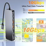 9-in-1 USB C Hub with NVMe SSD Enclosure, M.2 NVMe Enclosure with 4K HDMI, 100W PD Charging, SD/TF Card Reader, USB-C 3.2 Gen2 - for MacBook, Dell XPS, Steam Deck, Laptop Docking Station