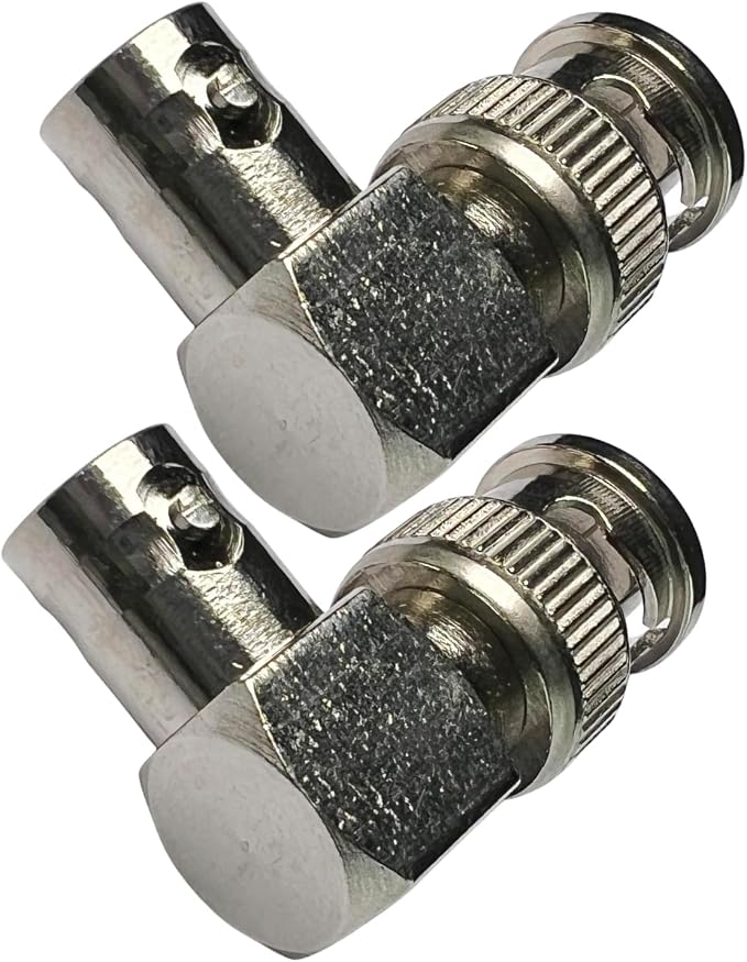 Adaptador CESS BNC ángulo recto macho a hembra 2 unidades miniatura 2