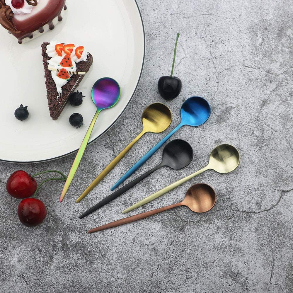 JASHII Matte Blue Silverware Set, 24 Pieces Stainless Steel Tableware Sets Flatware Set Cutlery Sets, Service for 6 (Matte Blue)