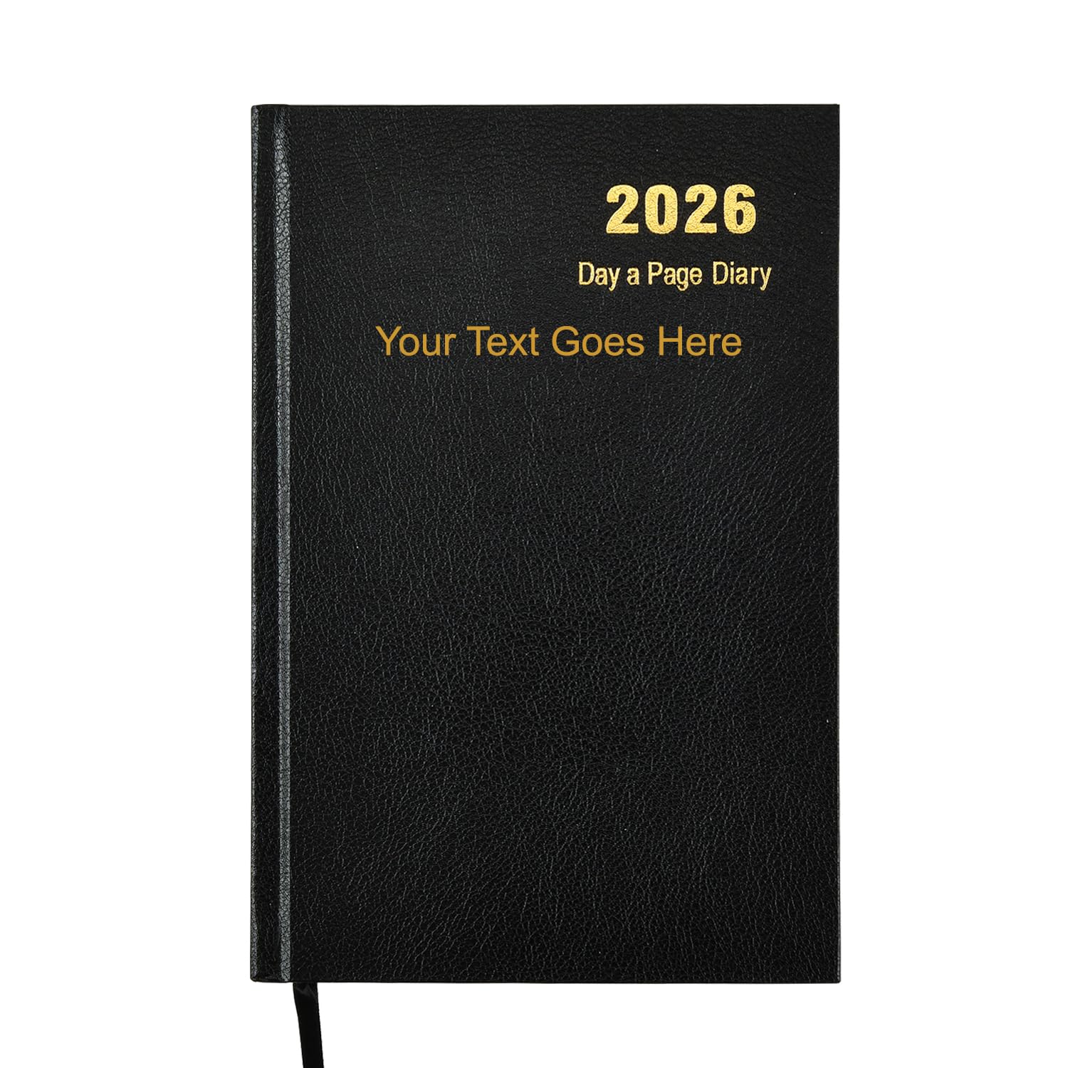 ARPAN Personalised Diary 2026 A5 โ Custom Text Page a Day, 2026 Planner, Day per Page for Office, Work, School, Home & Bookings (Black A5 with Text) โ image 1