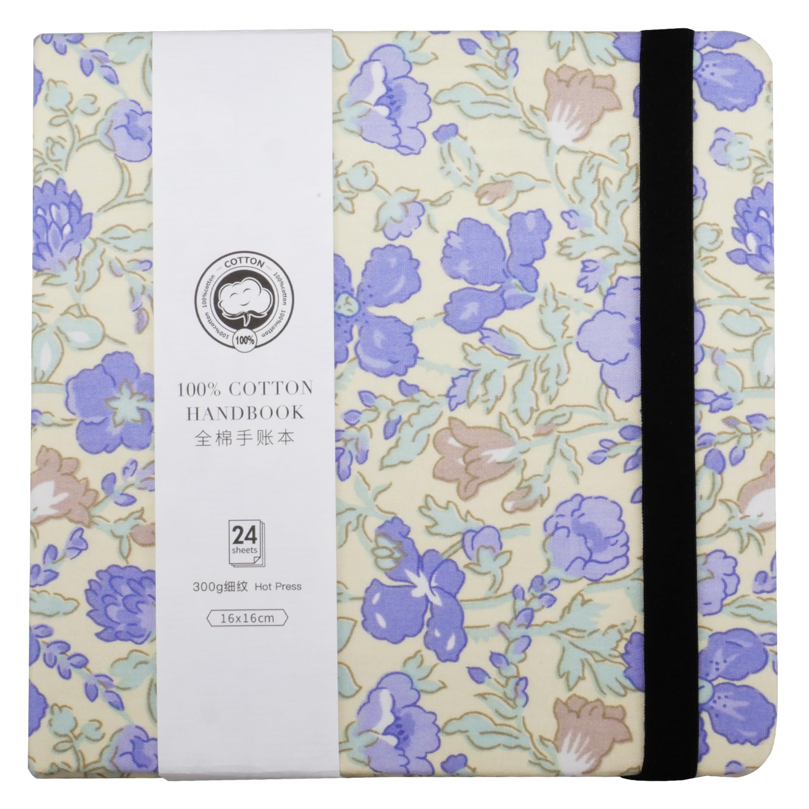 Mocrop 16x16cm Watercolour Sketchbook, 100% Cotton Watercolour Paper, 24 Sheets - 48 Pages, Fine Grain Cold Press Acid-Free, Ideal for Beginners and Artists to Capture Moments While Traveling