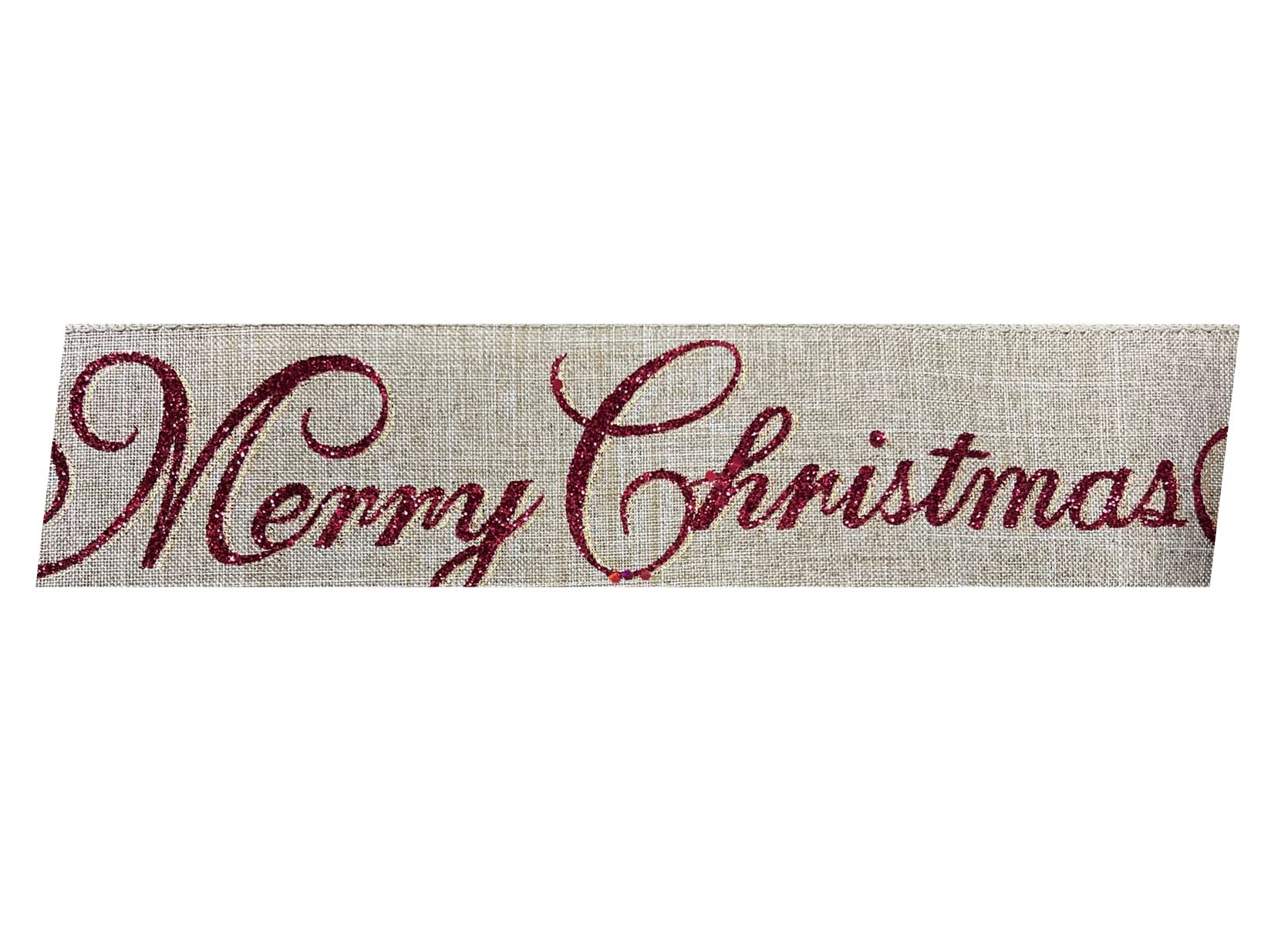 Decor Essentials Merry Christmas Red Glitter Christmas Ribbons 63Mm X 10Yds Festive Xmas Giftwrap Ribbon Bows Crafts Presents Cake Trim Decor Events (Merry Christmas Red Glitter)