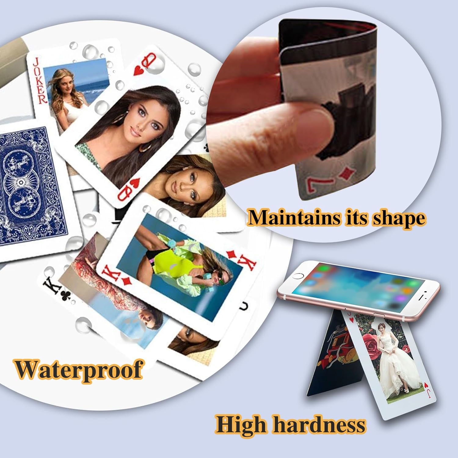 Custom Photo Playing Cards, Personalized Playing Cards with Photo Logo,Deck of Cards for Parties,Holiday,Weddings,Draduations,and More (Double-Sided Glossy Film)
