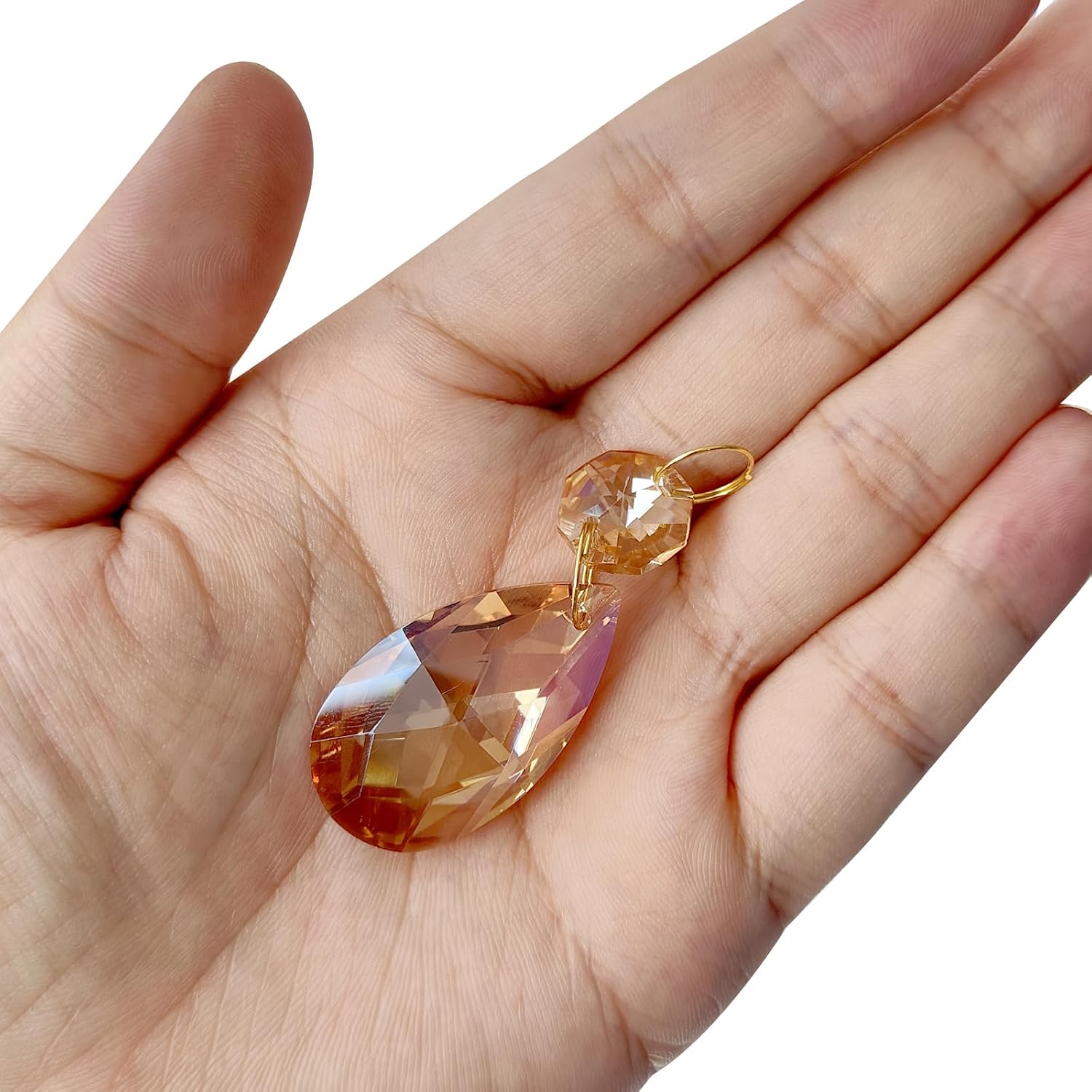 PATIKIL Teardrop Crystal Chandelier Pendants Beads, 5 Pack 135mm Length 38mm Chandelier Prisms Parts Ornaments Hanging Beads for DIY Arts Crafts Decoration, Dark Blue