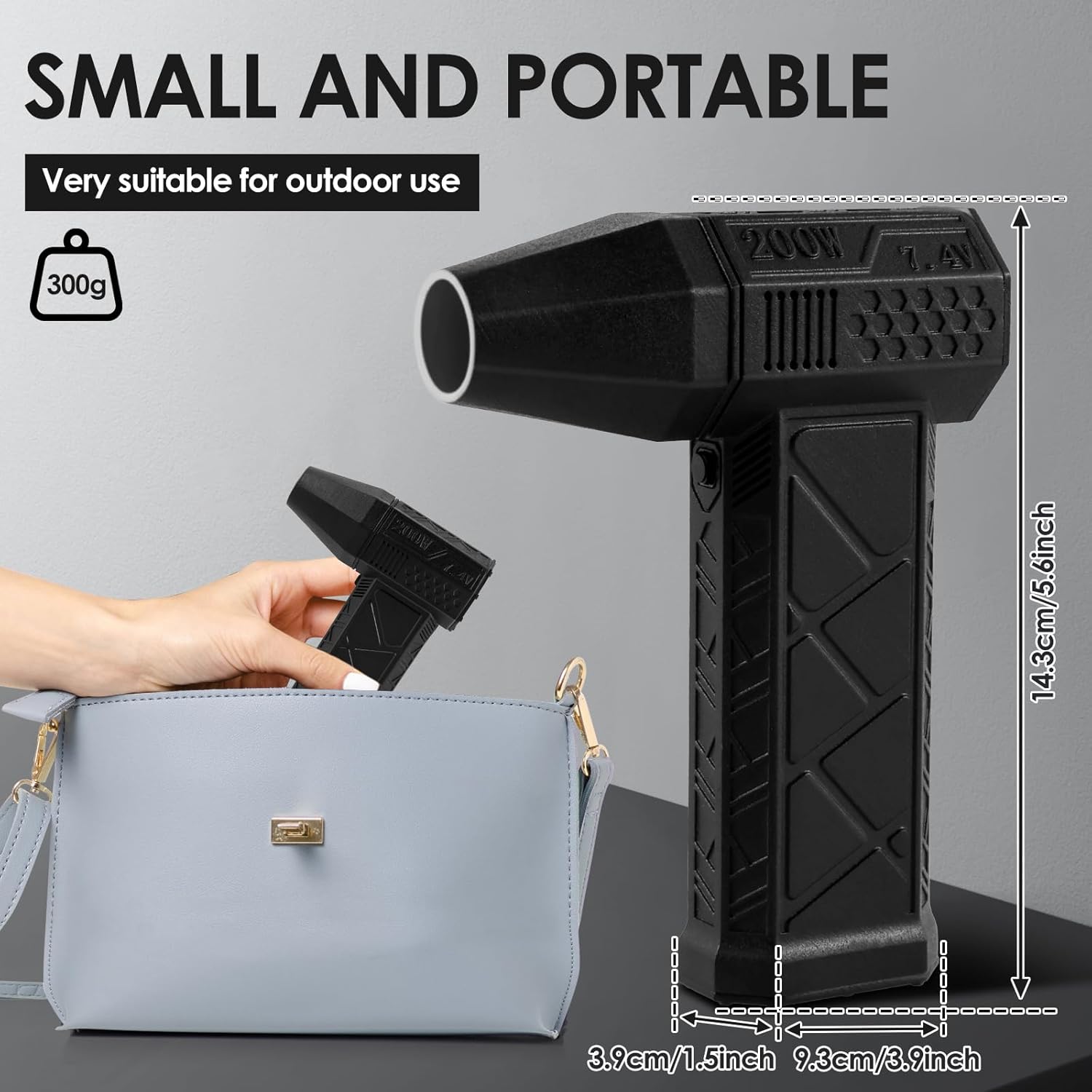 Mini Jet Blower, 130000 RPM Electric Jet Fan, Super Jet Fan Blower, Handheld Cordless Air Blower, 3000 mAh Rechargeable Brushless Motor Jet Dry Blower for Outdoors, Cars, Keyboards, Sofas, Windows