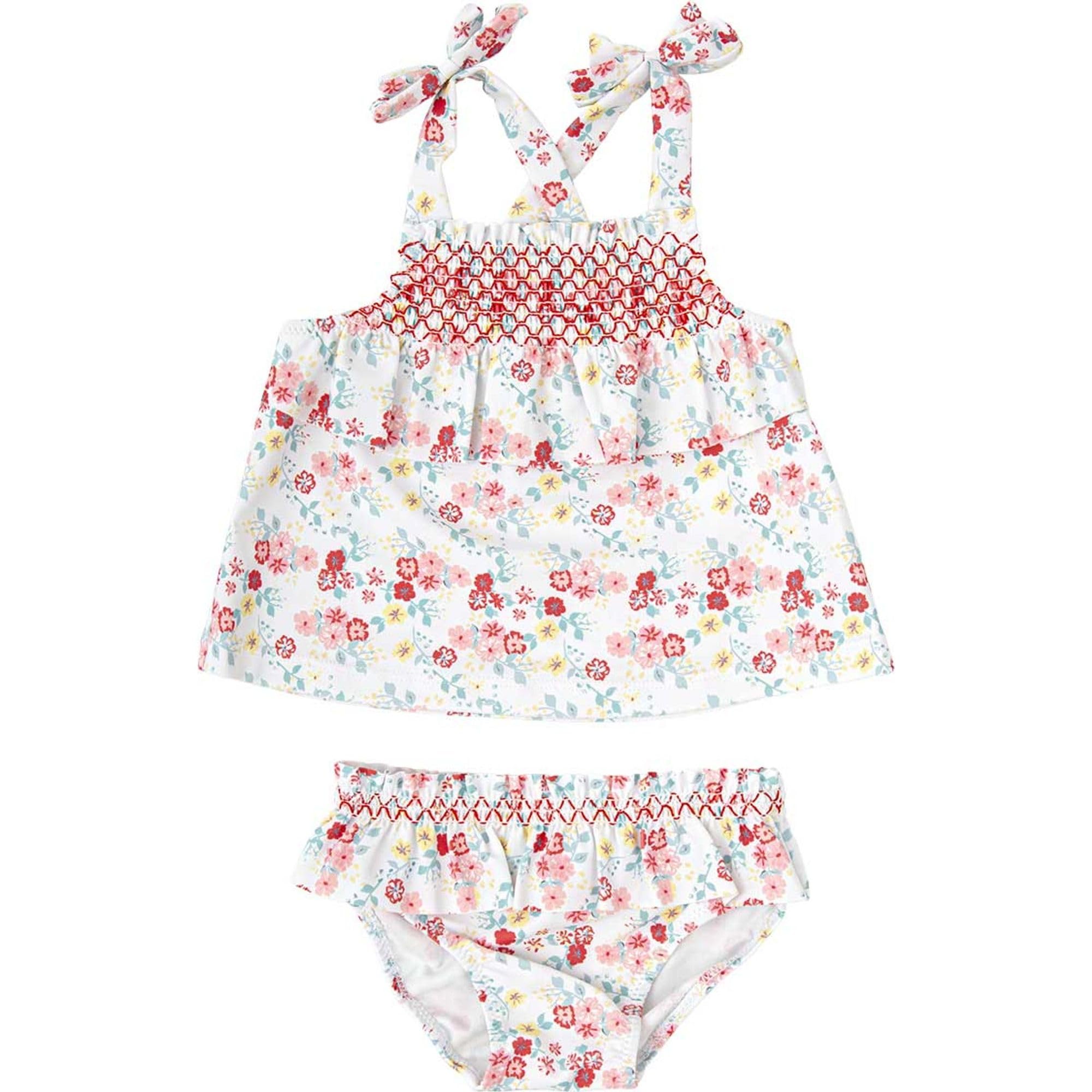BABIDU Conjunto de baño para bebé Niña con Braguita Y Top Estampado Floral Set Bambino Unisex-Bimbi