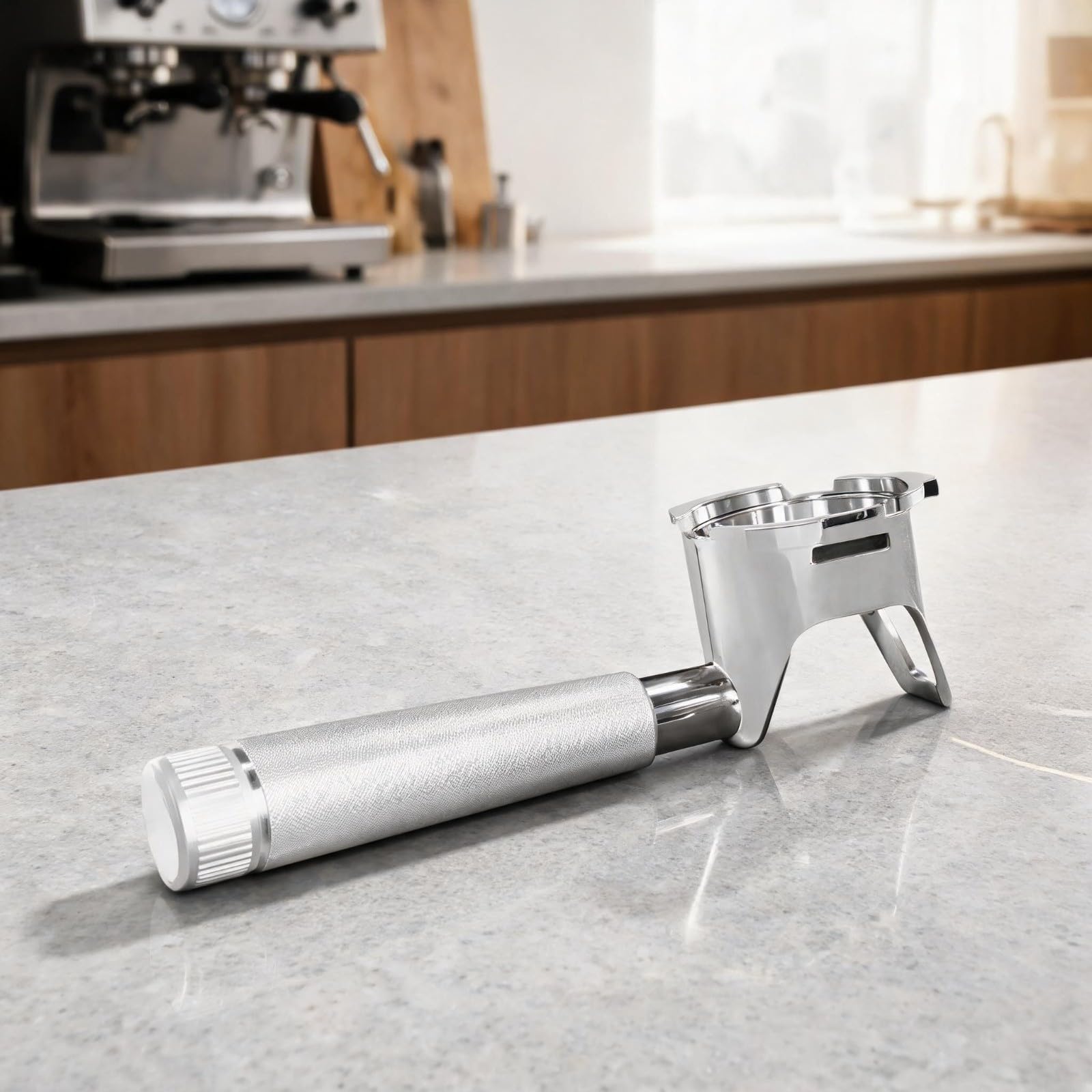 Portafiltro de cesta sin filtro de 54 mm para la serie NJ ES501 ES601, mango ergonómico de aluminio y construcción de acero, para accesorio de café barista (negro)