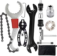 NCYDMTL 8-Piece Professional Bike Tool Kit with 3-in-1 Cassette Remover - Mountain Bike Repair Essentials Black