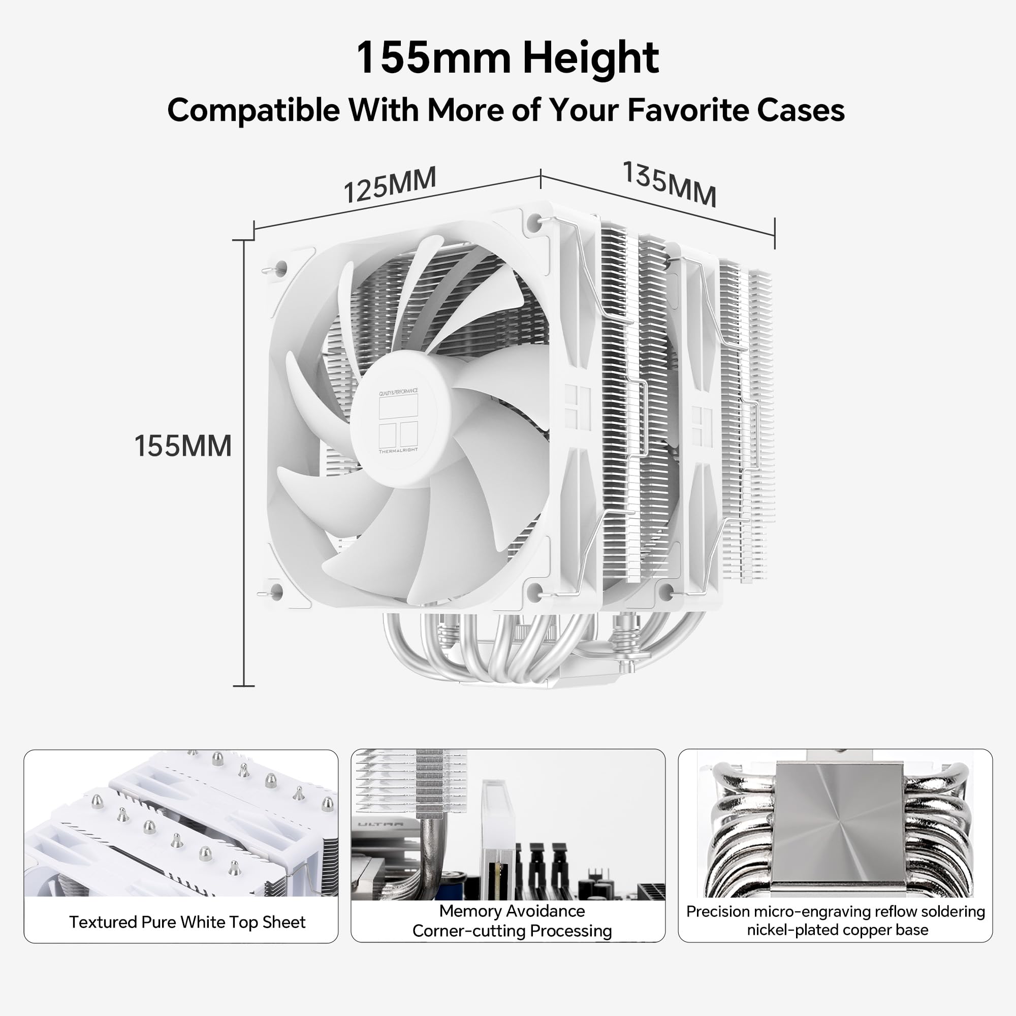 Thermalright Peerless Assassin 120 SE White V2 chłodziarka powietrza procesora, 6 rur grzewczych, technologia AGHP Gen 5.0, wentylatory PWM 120 mm, do Intel 1851/1700/115X/1200, AMD AM4/AM5