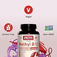 Vista 5 de Jarrow Formulas Vitamina B12 5000 mcg - Máxima fuerza para energía celular y salud cerebral, 90 tabletas masticables de cereza, vitaminas B12 5000