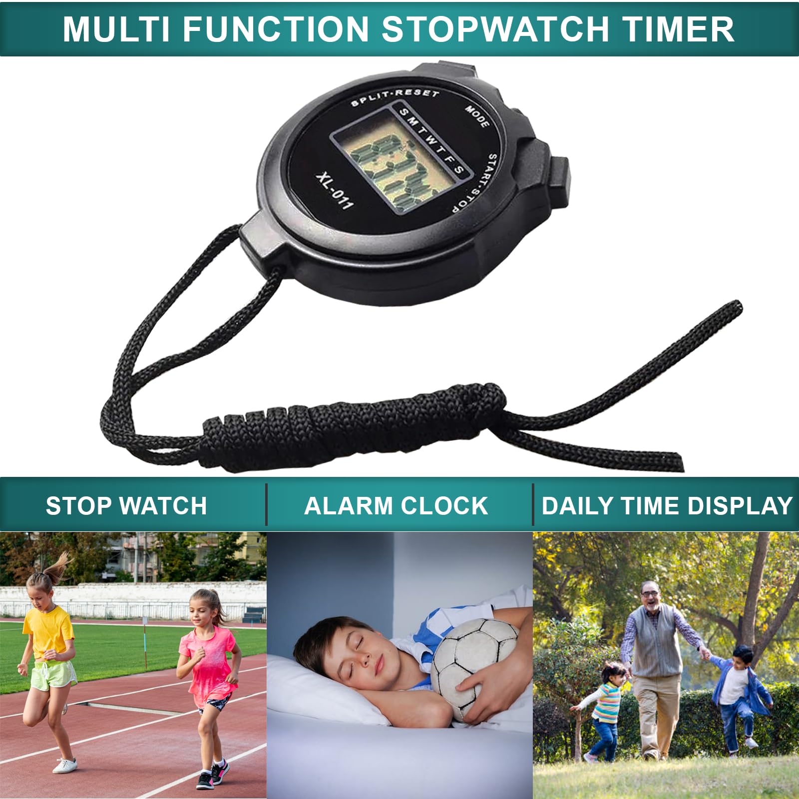 Digital Water-Proof Stop Watch, Multifunctional Sports Stop Watch for Swimming Running, Basketball and Football - Image 2