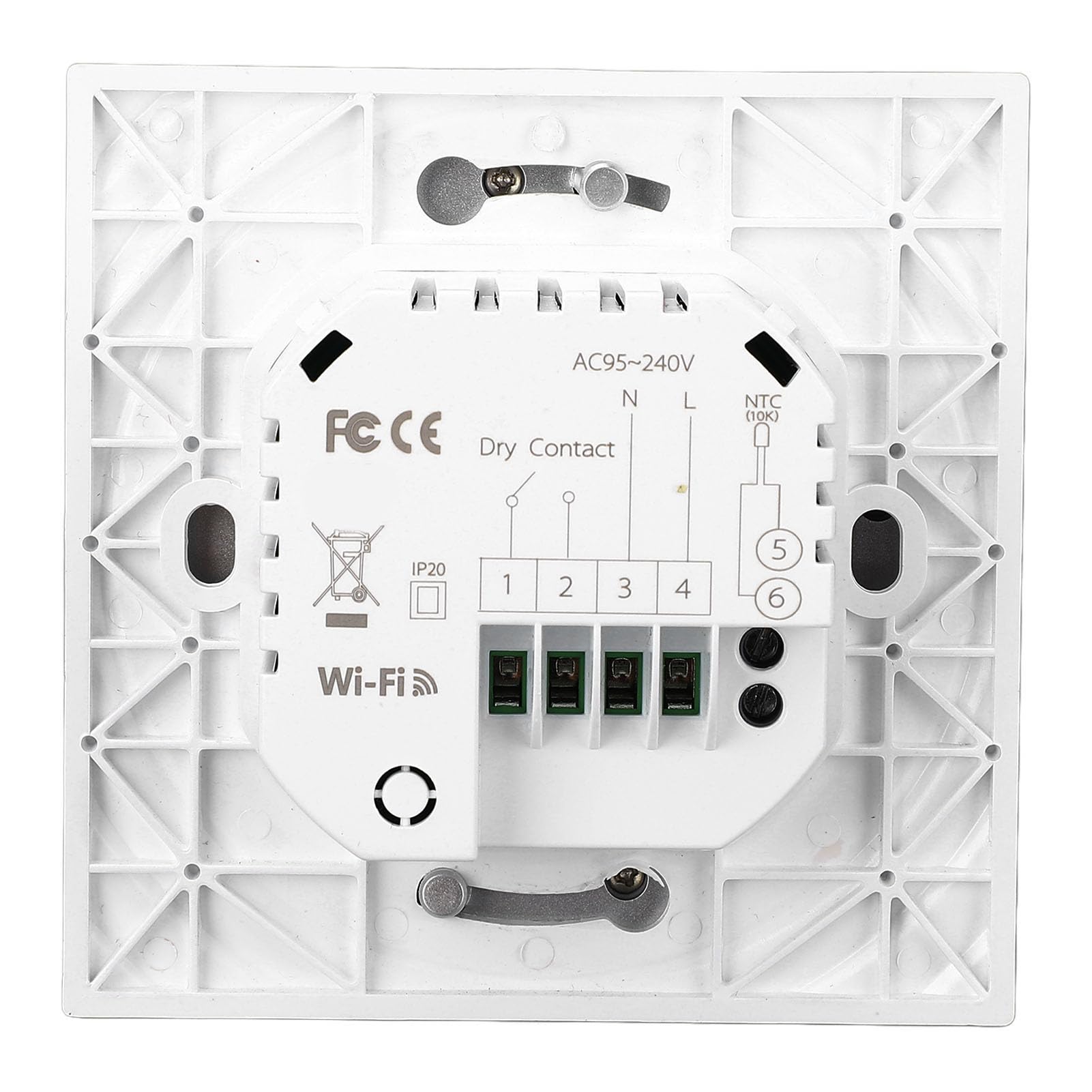 Jeffergarden Termostato WiFi, Termoregolatore LCD Retroilluminato Sottile, Impostazioni Personalizzabili per Sistemi di Riscaldamento Domestico, Richiede Cavo C per l'installazione (WHITE)