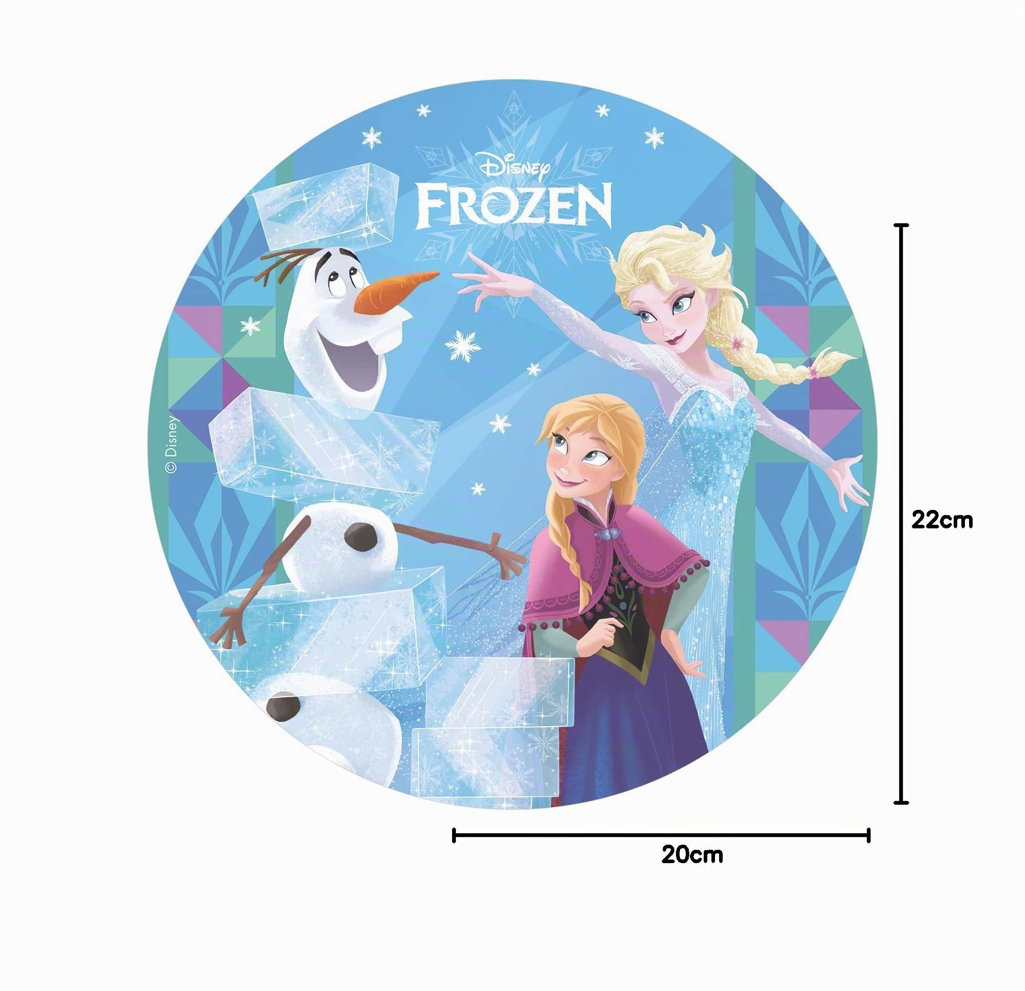 Disney Frozen Elsa Ana Olaf Oblea Comestible Para Tarta Redonda 20cm