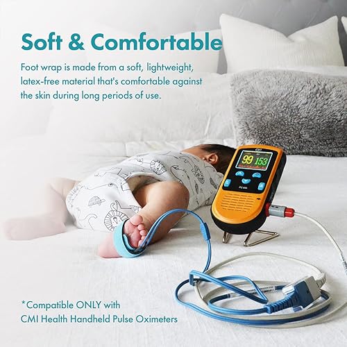 Miniatura 4 de CMI Health SpO2 Sensor for Infants - Compatible ONLY with CMI Health Handheld Pulse Oximeters - Overnight Monitoring - Soft & Comfortable