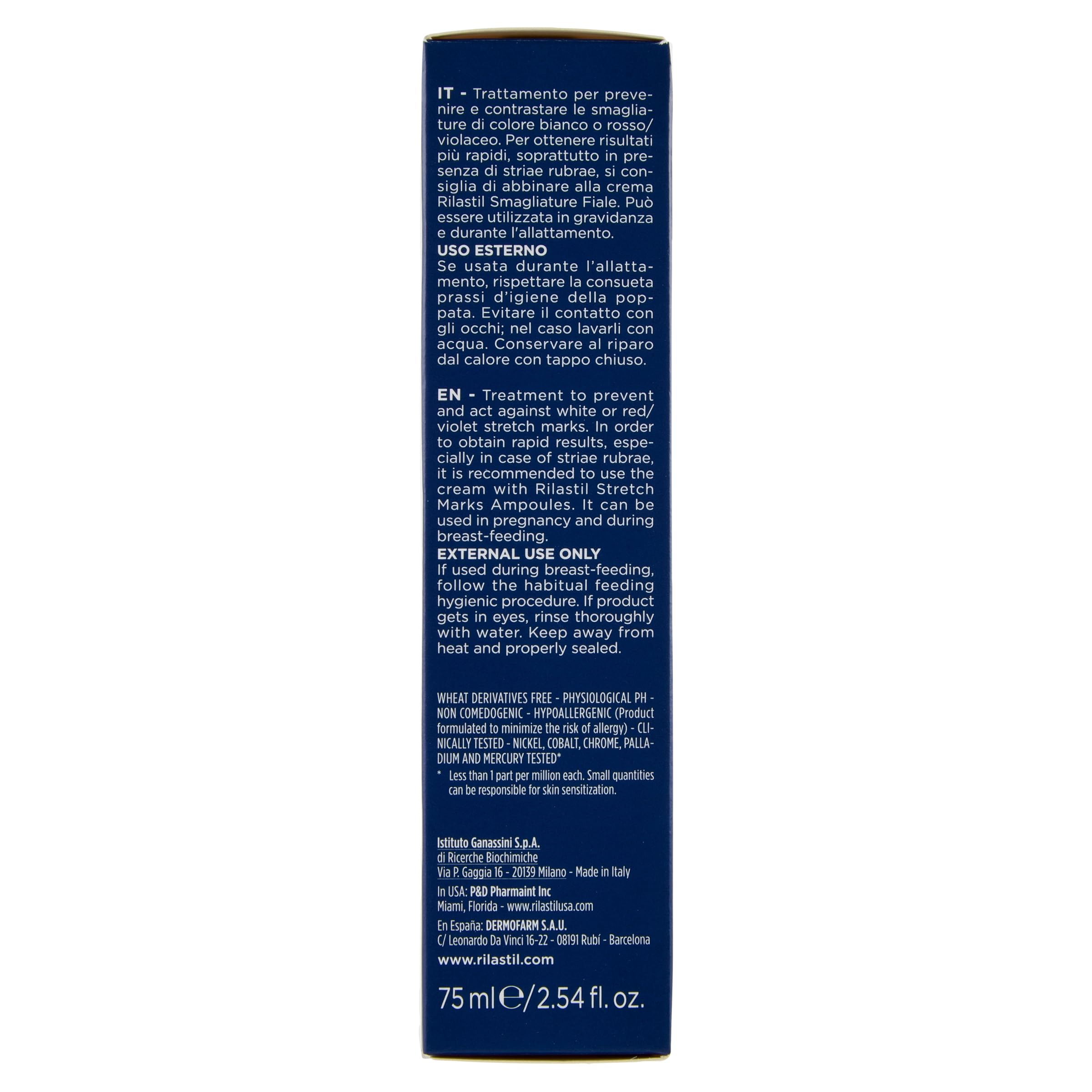 Rilastil Dehnungsstreifen-Creme, Pflegt, Spendet Feuchtigkeit und Lindert Wachstumsstreifen, 75 ml