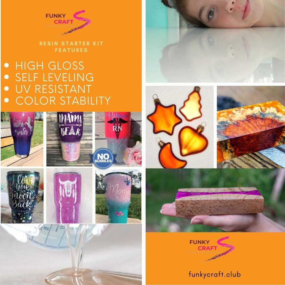 FUNKY CRAFT Epoxy Resin Kit Resin Kits for Beginners 480ml/16oz